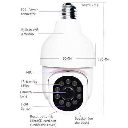 360 View Security Camera 1080P WiFi | Bulb Camera Pakistan