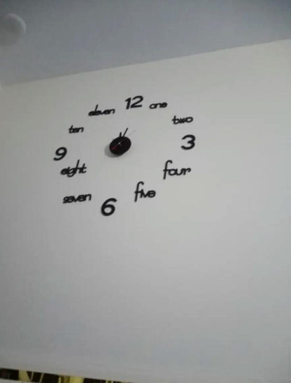3D Wooden Wall Clock Black White 24" Modern Decor
