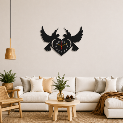 Pigeon Heart Wooden Wall Clock