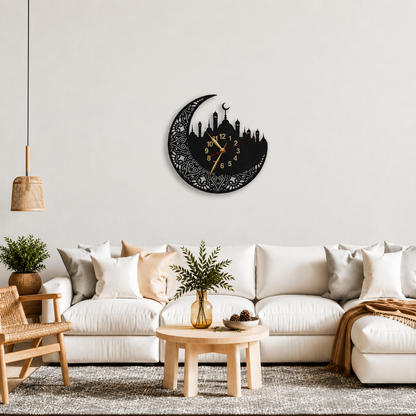 Crescent & Quranic Verse Beautiful Wall Clock