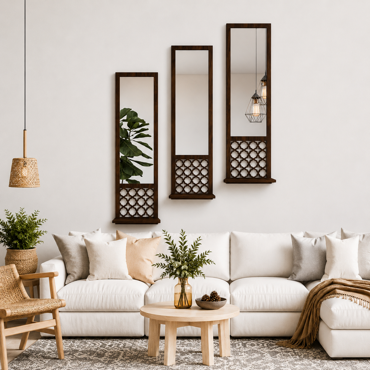 3 Wooden Mirror Calligraphy wall Art