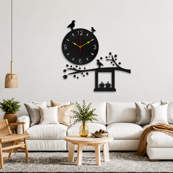 Black Bird Wooden Wall Clock
