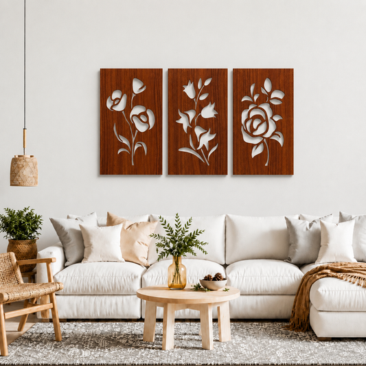 Floral 3 Pcs  Calligraphy wall Art