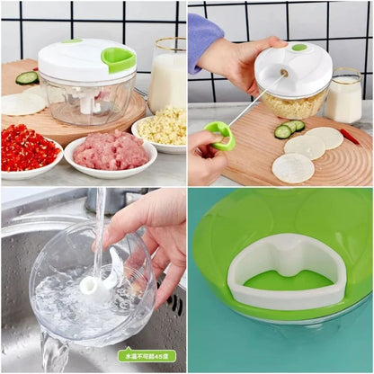Manual Mini Hand Pull Food Chopper | Spin Cutter Vegetable & Fruit Chopper | Food Processor for Onion, Garlic, Salad & Kitchen Use