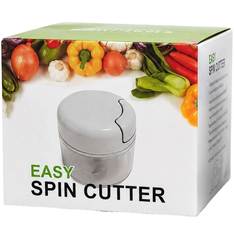 Manual Mini Hand Pull Food Chopper | Spin Cutter Vegetable & Fruit Chopper | Food Processor for Onion, Garlic, Salad & Kitchen Use