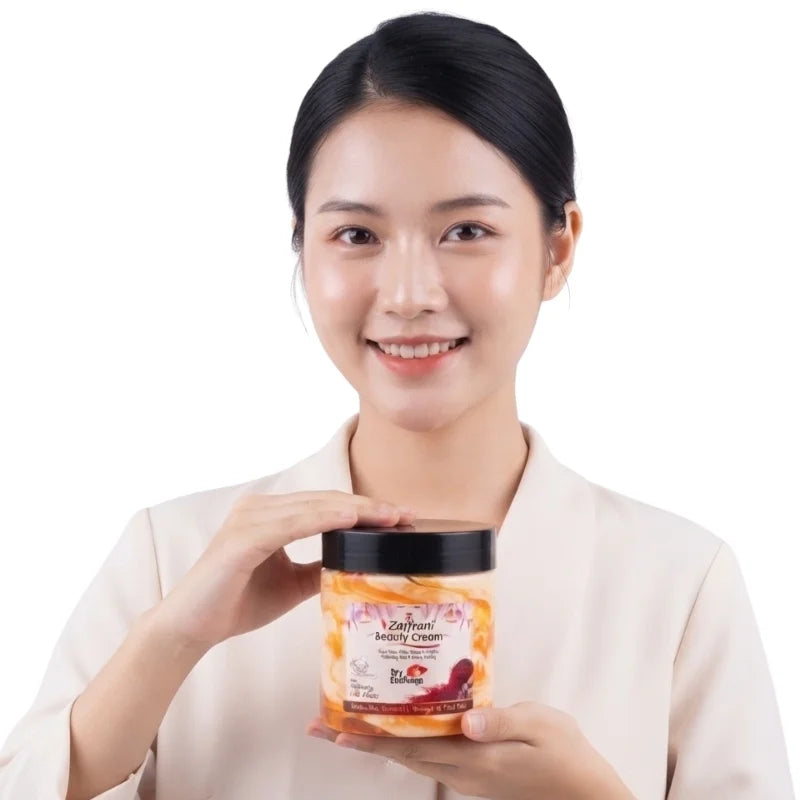 Zafrani Skin Brightening & Moisturizing Cream | Saffron-Infused Deep Hydration Cream | For Face & Body | 500ml
