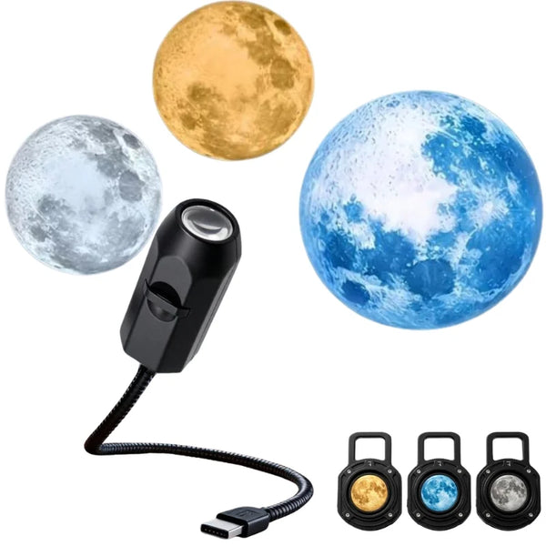 USB Moon & Earth Projection Light | 3-in-1 Starry Sky Projector