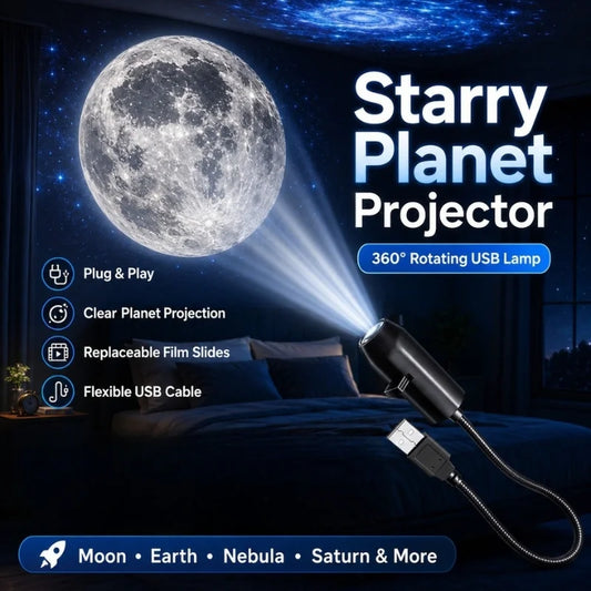 USB Moon & Earth Projection Light | 3-in-1 Starry Sky Projector