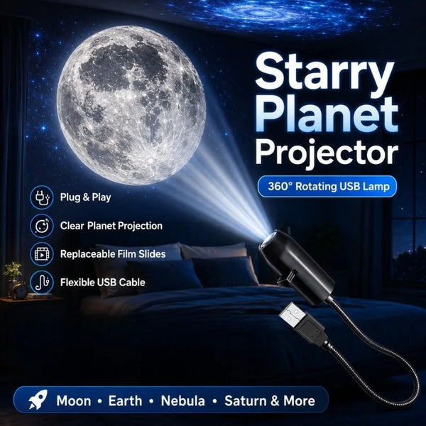 USB Moon & Earth Projection Light | 3-in-1 Starry Sky Projector