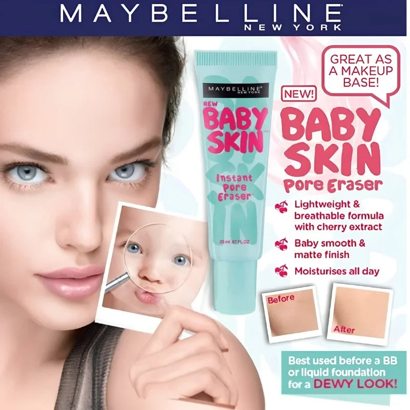 Maybelline Baby Skin Instant Pore Eraser Primer | Matte & Poreless Makeup Primer | Lightweight Pore-Blurring Formula | 22 ml